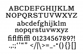  Large Character Set of the typeface